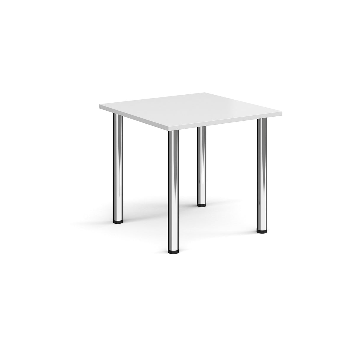 Square chrome radial leg meeting table 800mm x 800mm - white - view 1