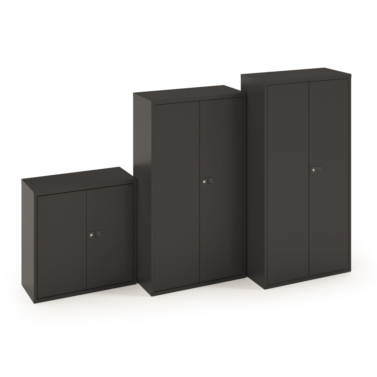 Steel contract cupboard with 1 shelf 1000mm high - black - view 4