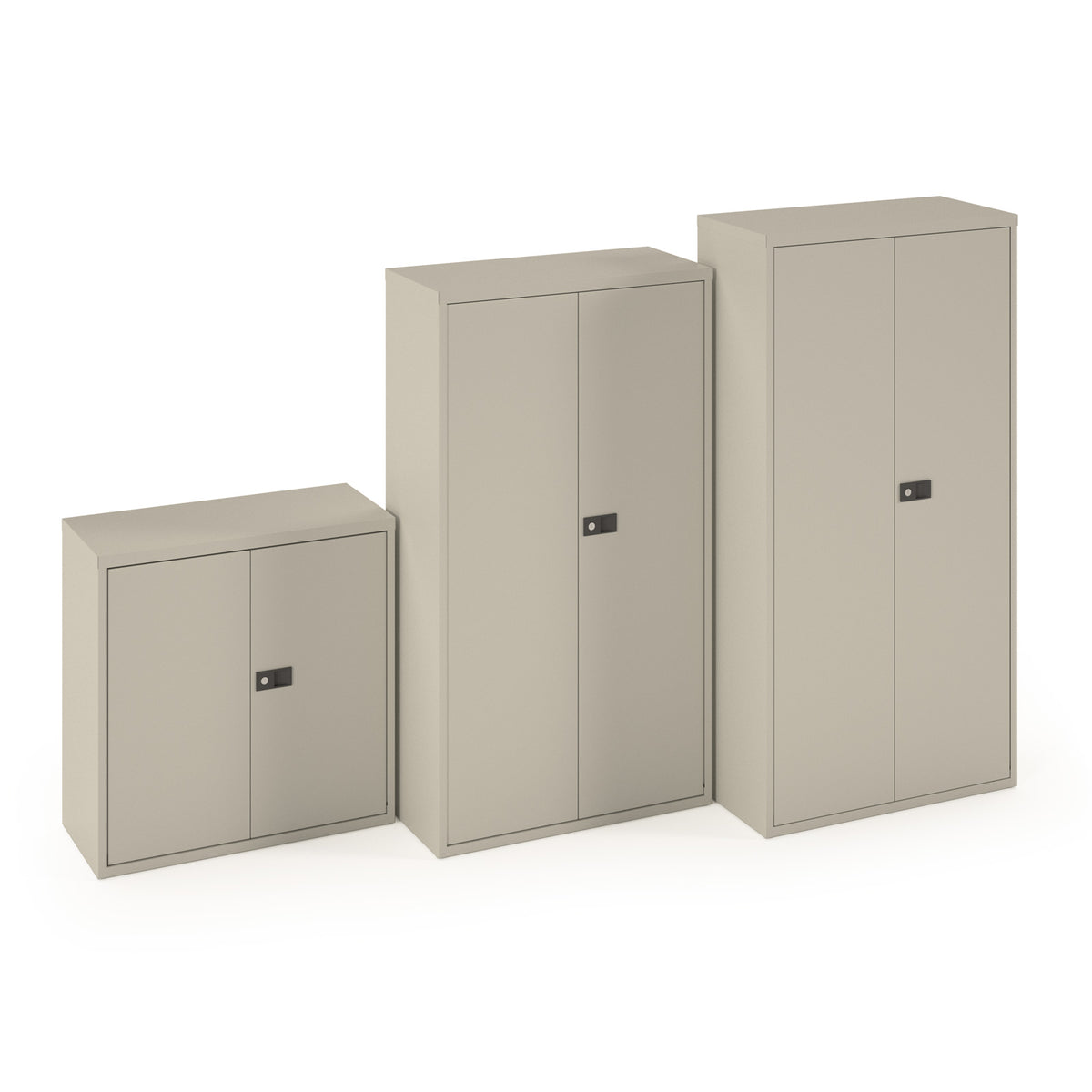 Steel contract cupboard with 1 shelf 1000mm high - goose grey - view 4