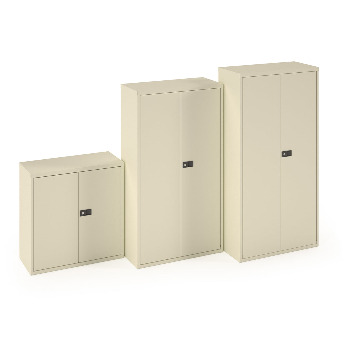 Steel contract cupboard with 1 shelf 1000mm high - white - view 4