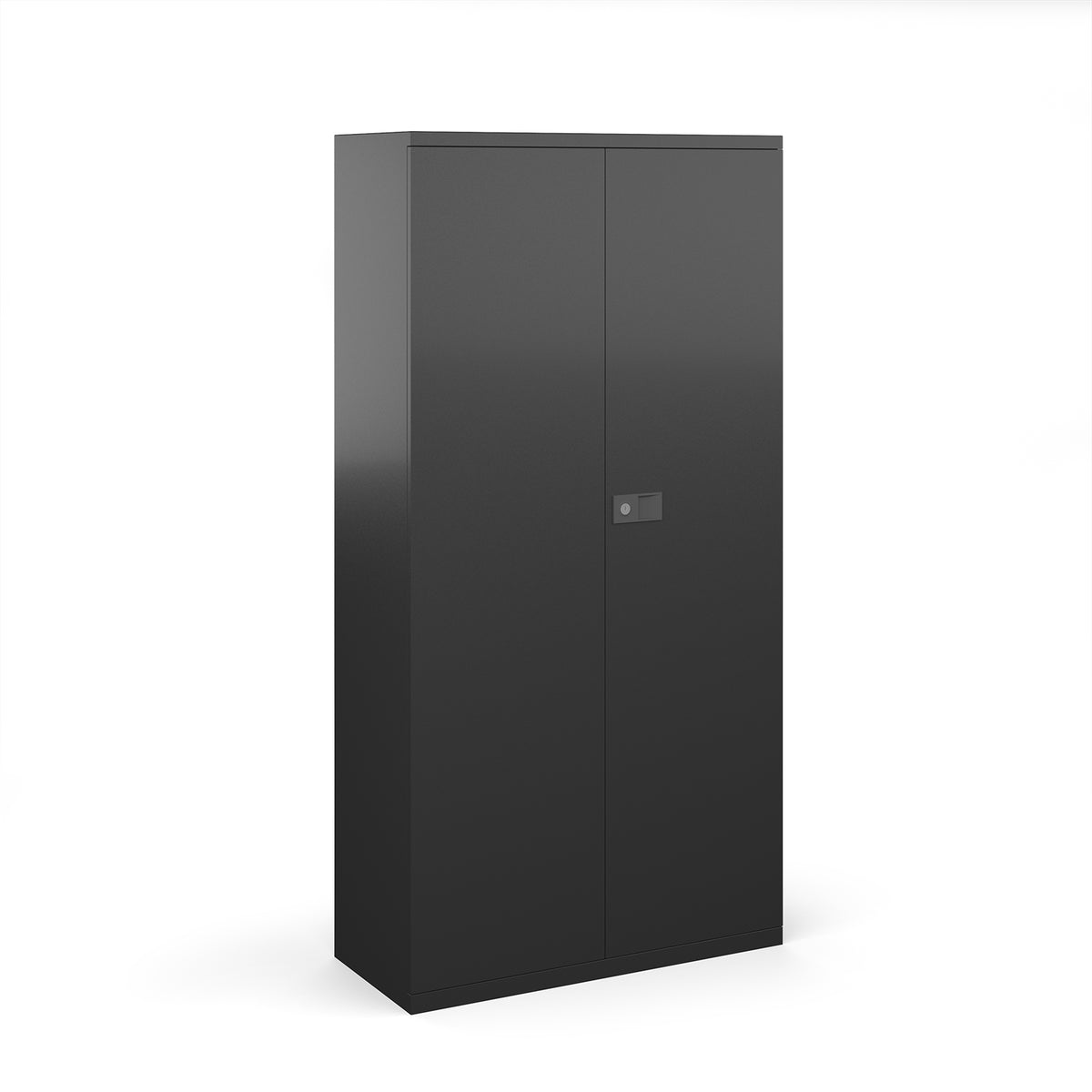 Steel contract cupboard with 3 shelves 1806mm high - black - view 1