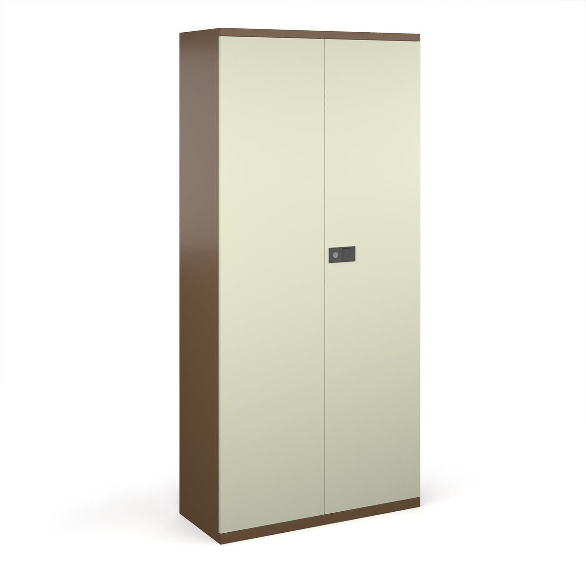 Steel contract cupboard with 4 shelves 1968mm high - coffee/cream - view 1
