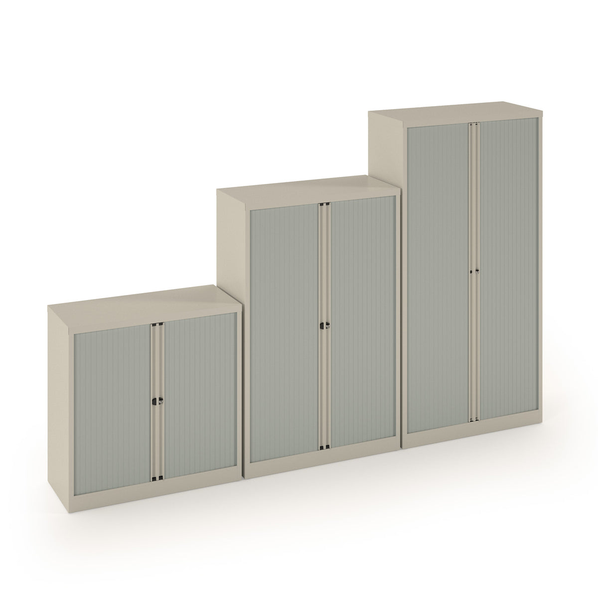 Bisley systems storage low tambour cupboard 1000mm high - goose grey - view 4
