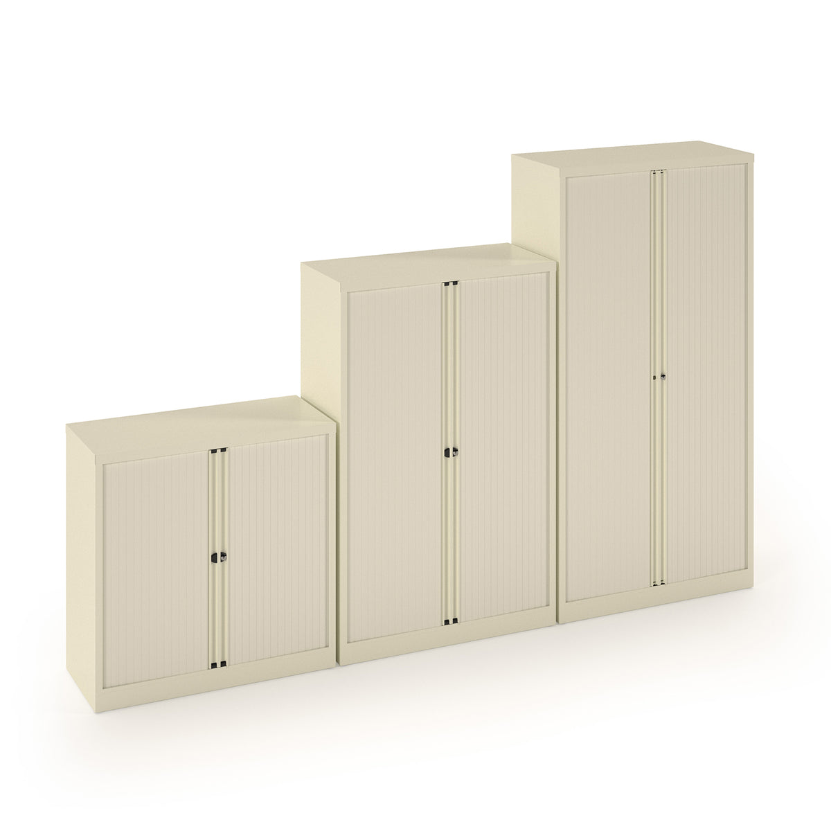 Bisley systems storage low tambour cupboard 1000mm high - white - view 4