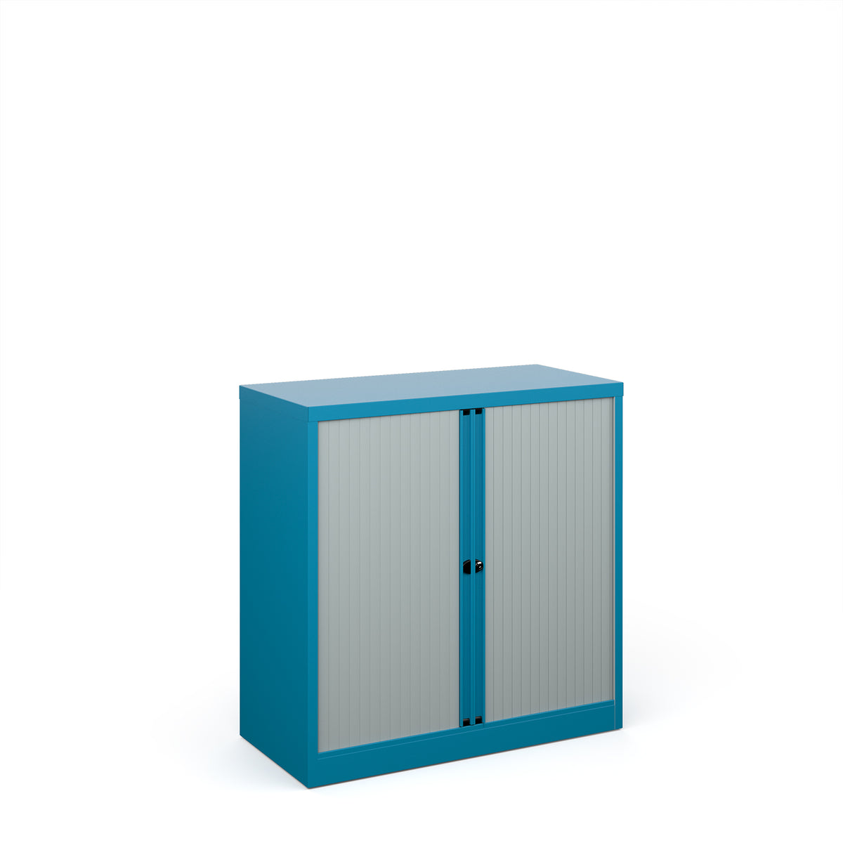 Bisley systems storage low tambour cupboard 1000mm high - blue - view 1