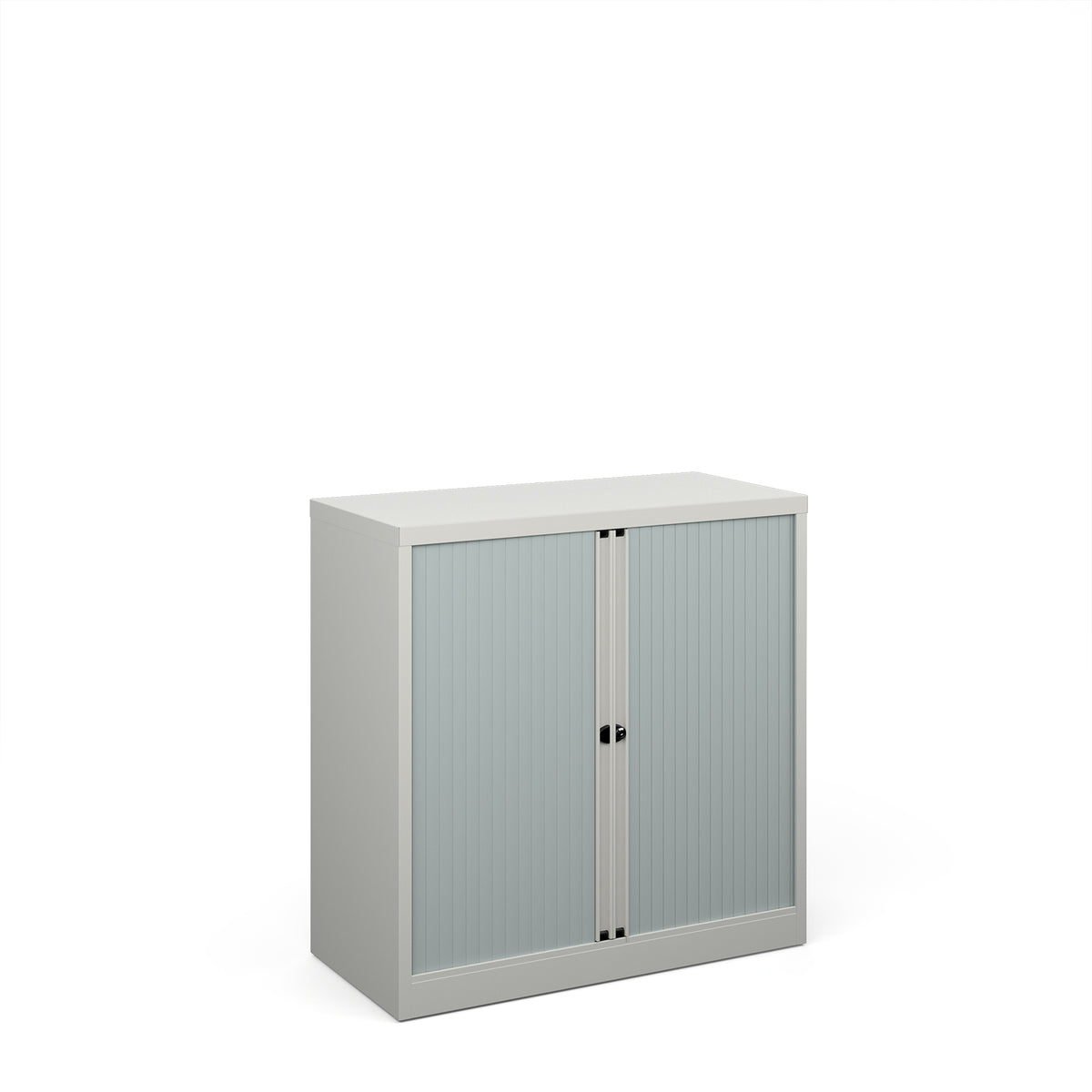 Bisley systems storage low tambour cupboard 1000mm high - goose grey - view 1