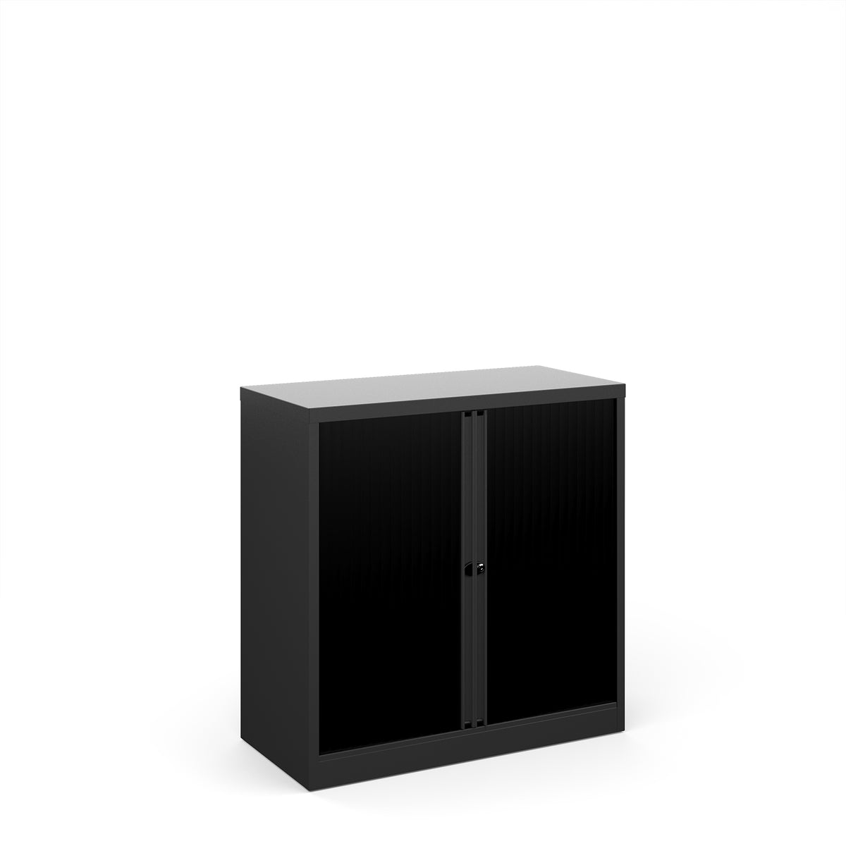 Bisley systems storage low tambour cupboard 1000mm high - black - view 1