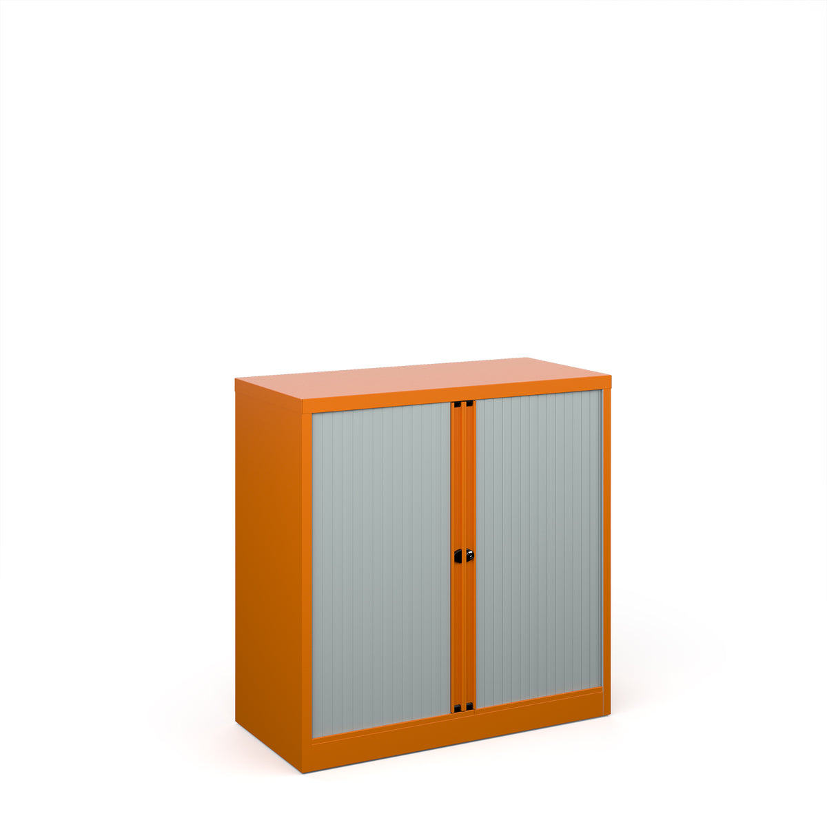 Bisley systems storage low tambour cupboard 1000mm high - orange - view 1
