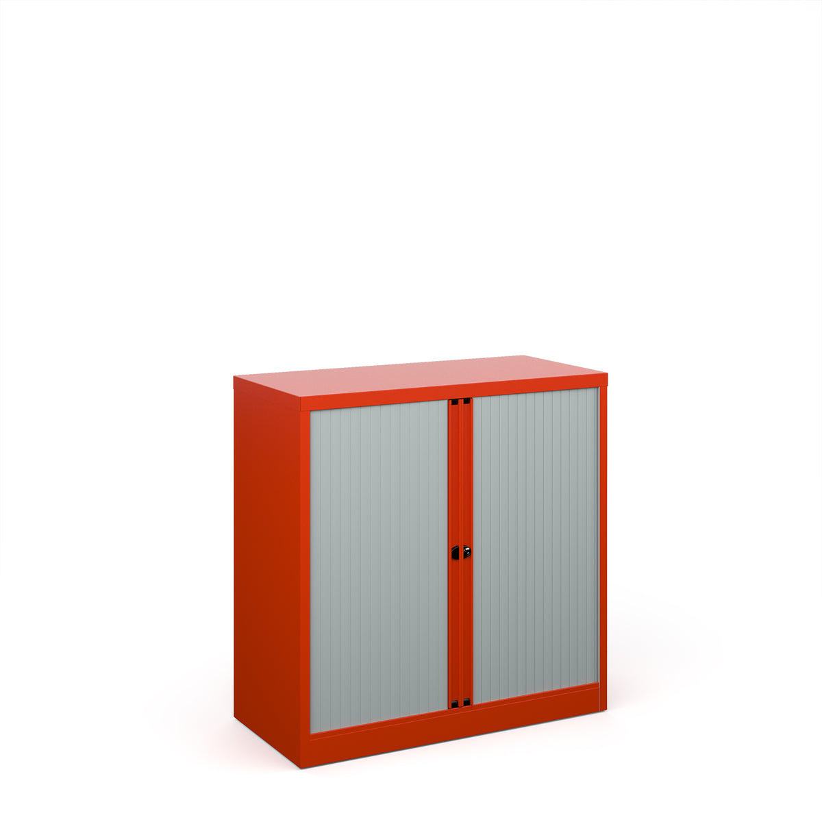 Bisley systems storage low tambour cupboard 1000mm high - red - view 1