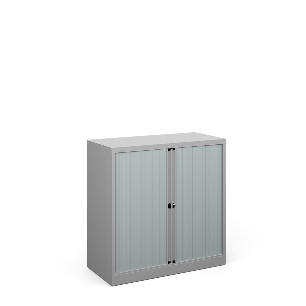 Bisley systems storage low tambour cupboard 1000mm high - silver - view 1