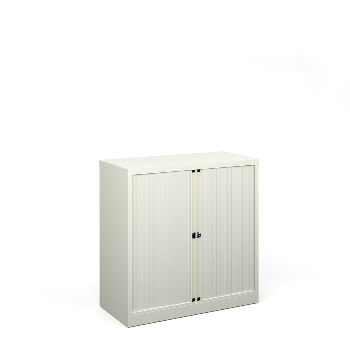 Bisley systems storage low tambour cupboard 1000mm high - white - view 1