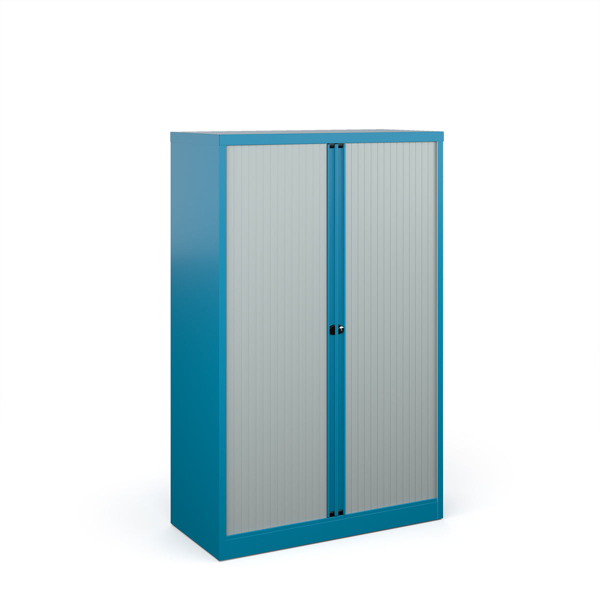 Bisley systems storage medium tambour cupboard 1570mm high - blue - view 1
