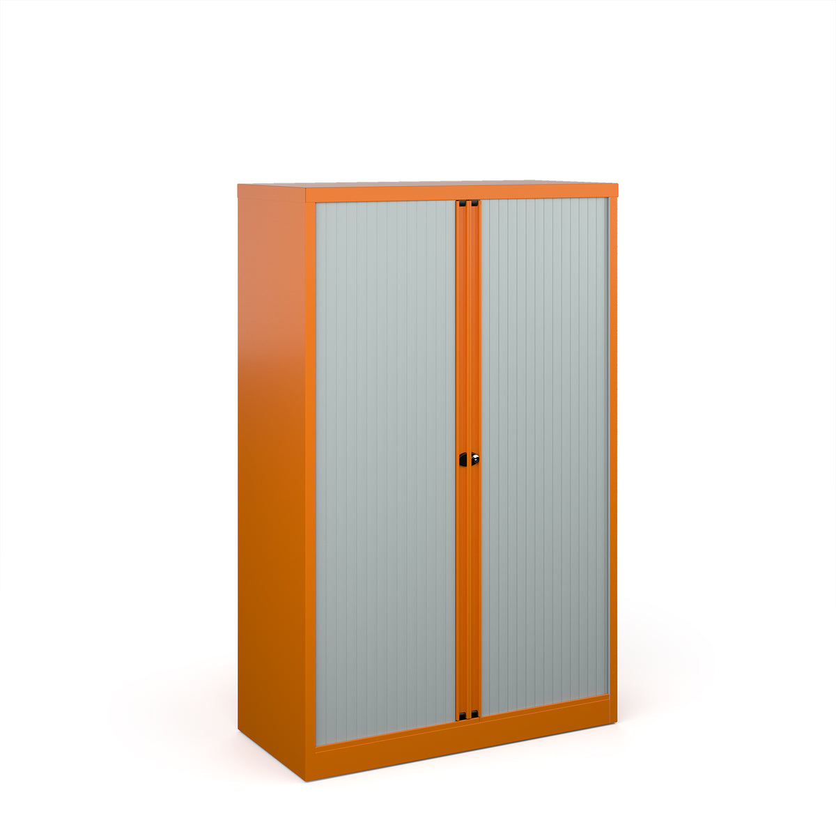 Bisley systems storage medium tambour cupboard 1570mm high - orange - view 1