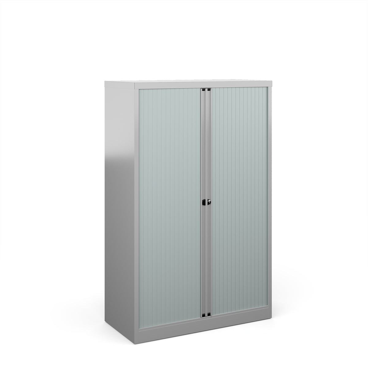 Bisley systems storage medium tambour cupboard 1570mm high - silver - view 1