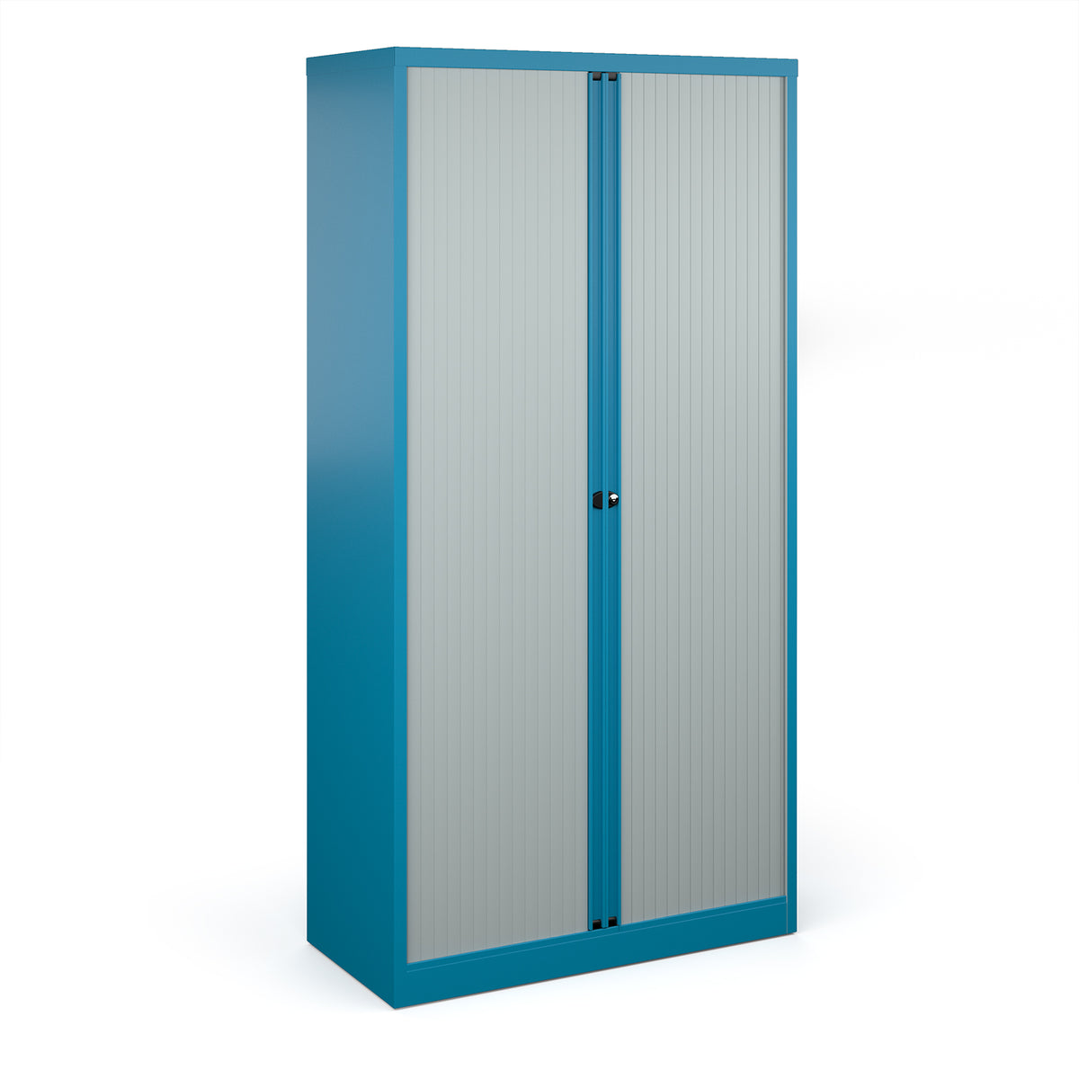 Bisley systems storage high tambour cupboard 1970mm high - blue - view 1
