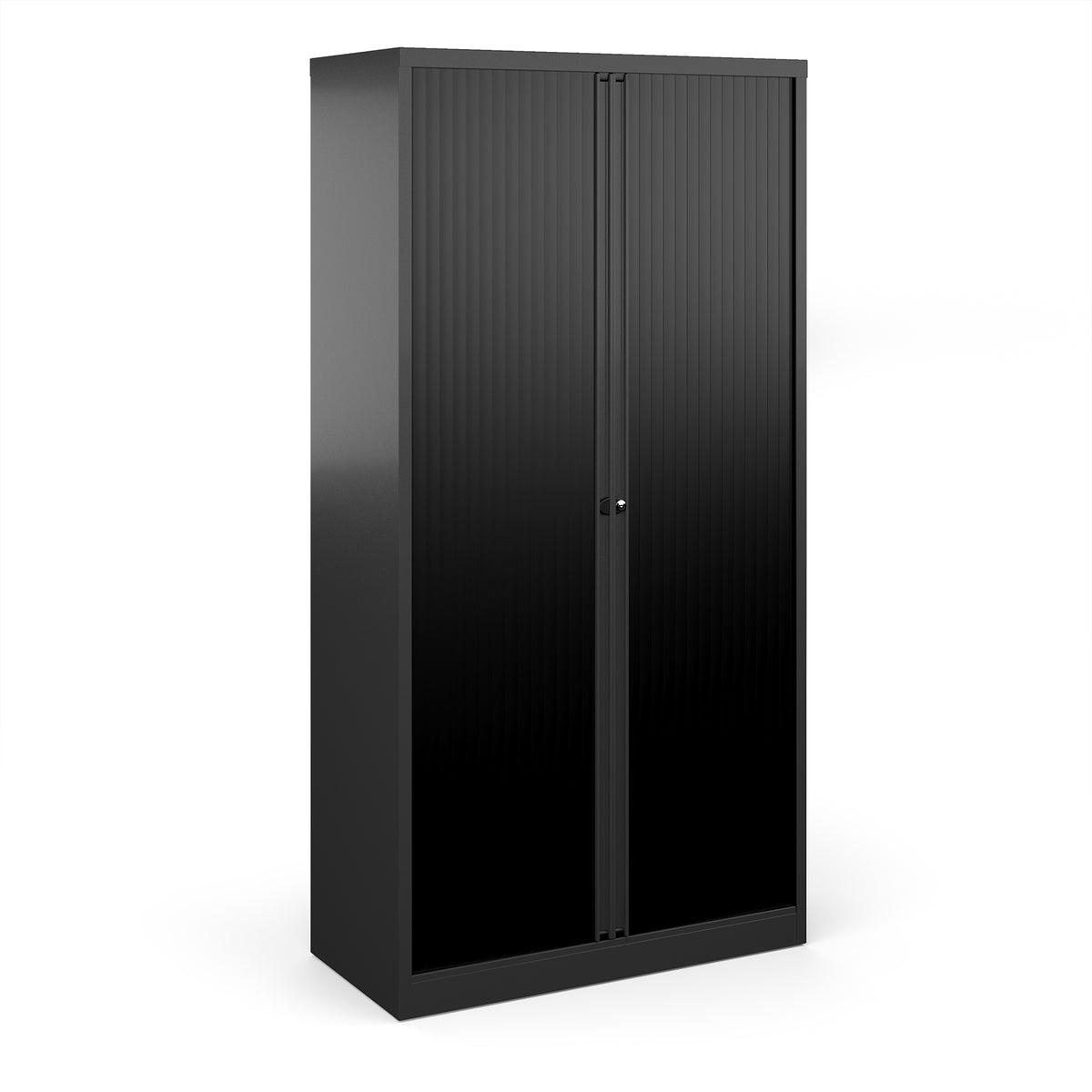 Bisley systems storage high tambour cupboard 1970mm high - black - view 1