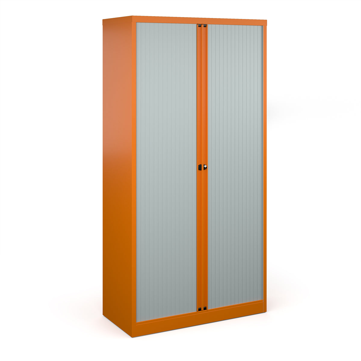 Bisley systems storage high tambour cupboard 1970mm high - orange - view 1