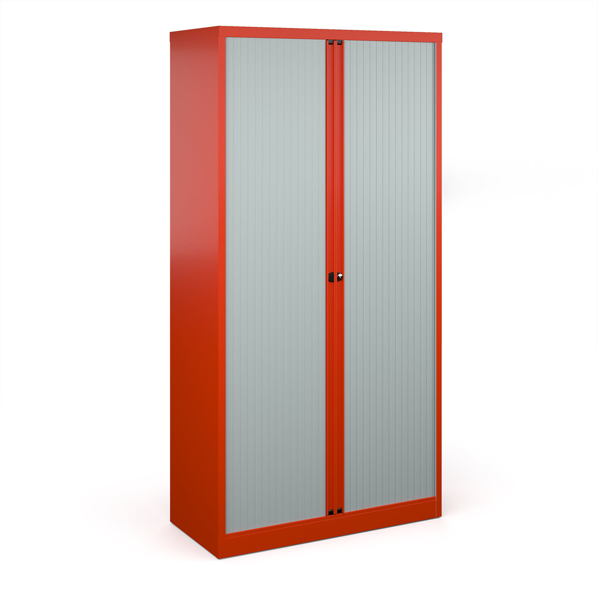 Bisley systems storage high tambour cupboard 1970mm high - red - view 1