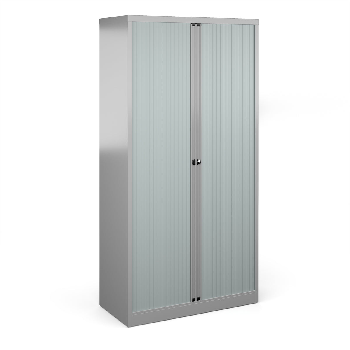 Bisley systems storage high tambour cupboard 1970mm high - silver - view 1