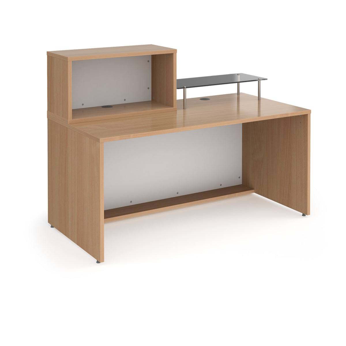 Denver medium straight complete reception unit - Beech with white panels - view 2