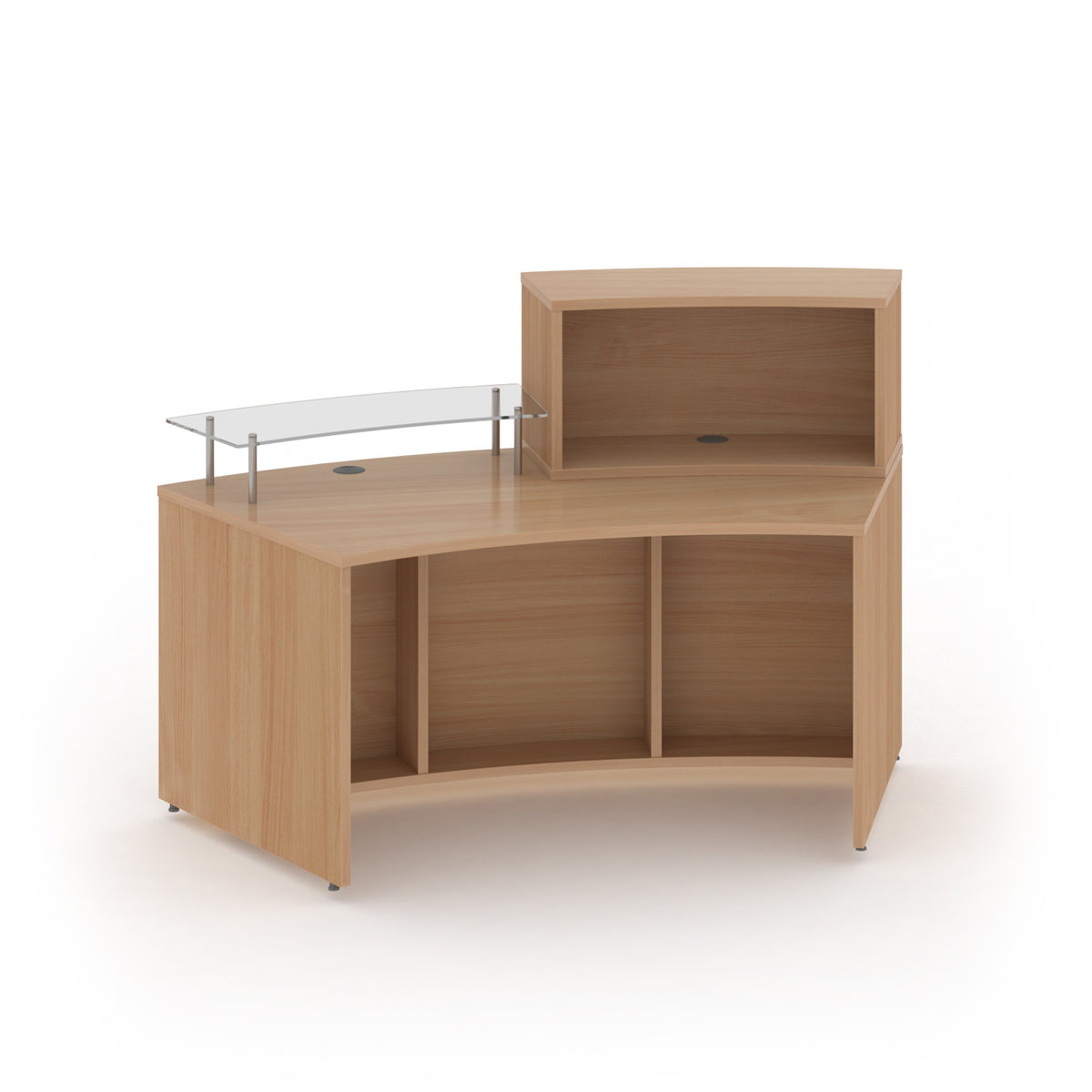 Denver medium curved complete reception unit - Beech - view 2