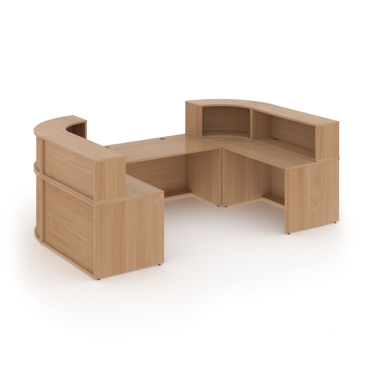 Denver extra large U-shaped complete reception unit - Beech - view 2