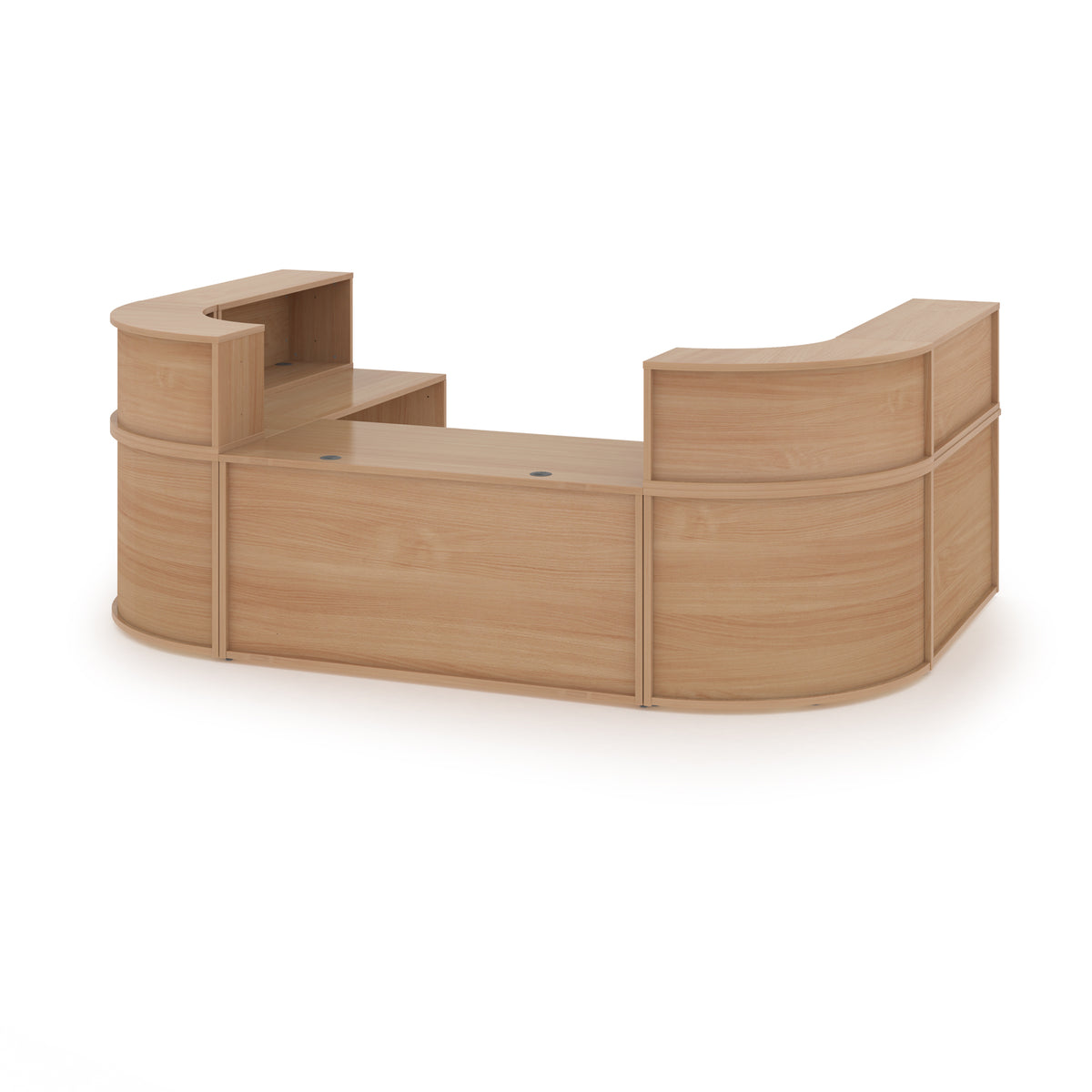 Denver extra large U-shaped complete reception unit - Beech - view 1