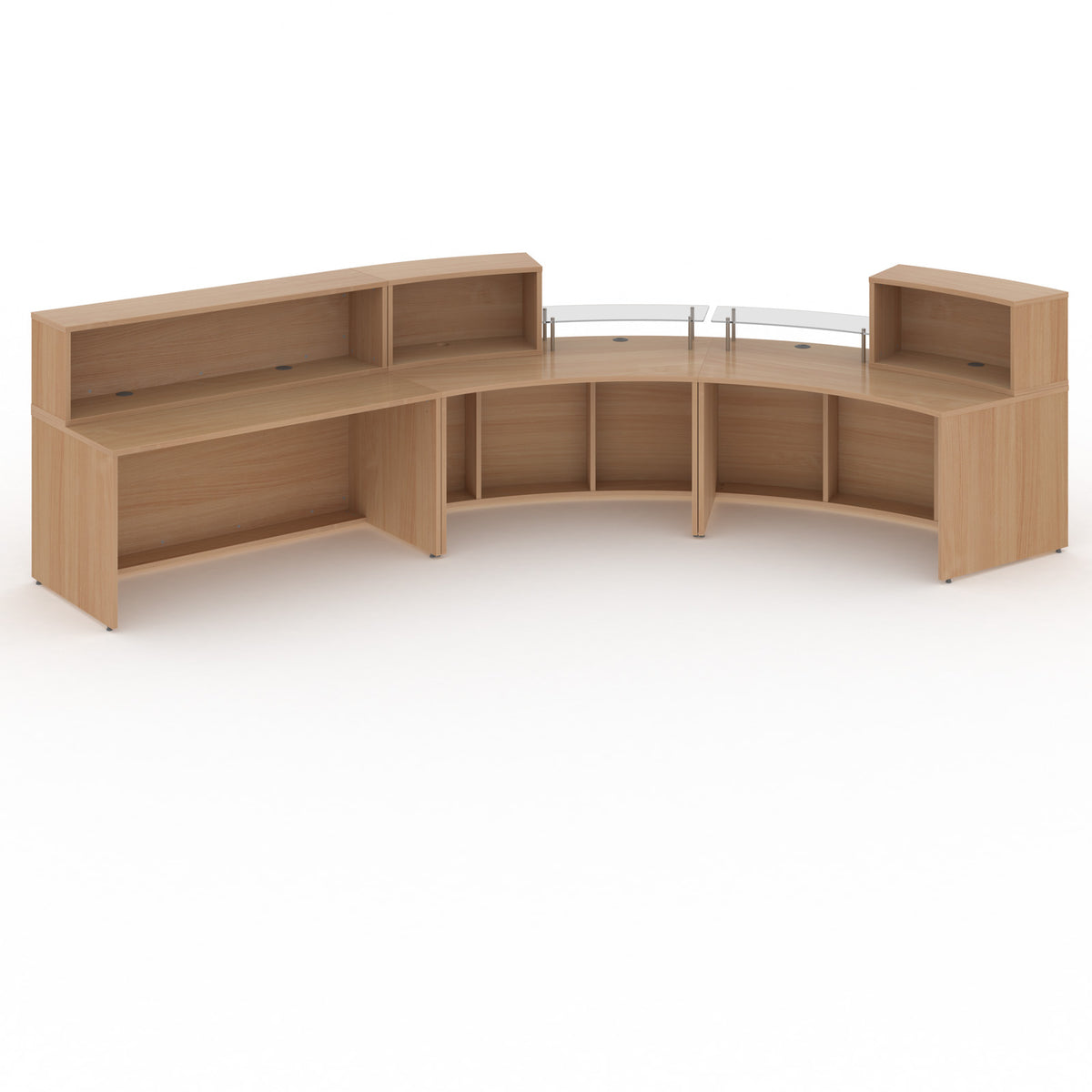 Denver extra large curved complete reception unit - Beech - view 2