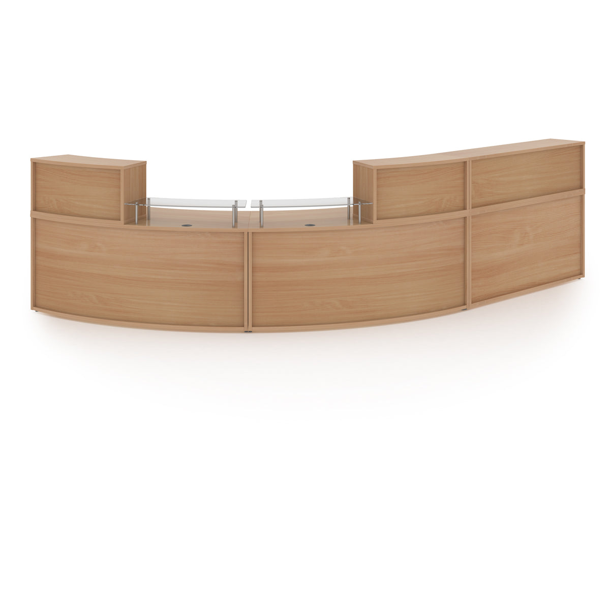 Denver extra large curved complete reception unit - Beech - view 1