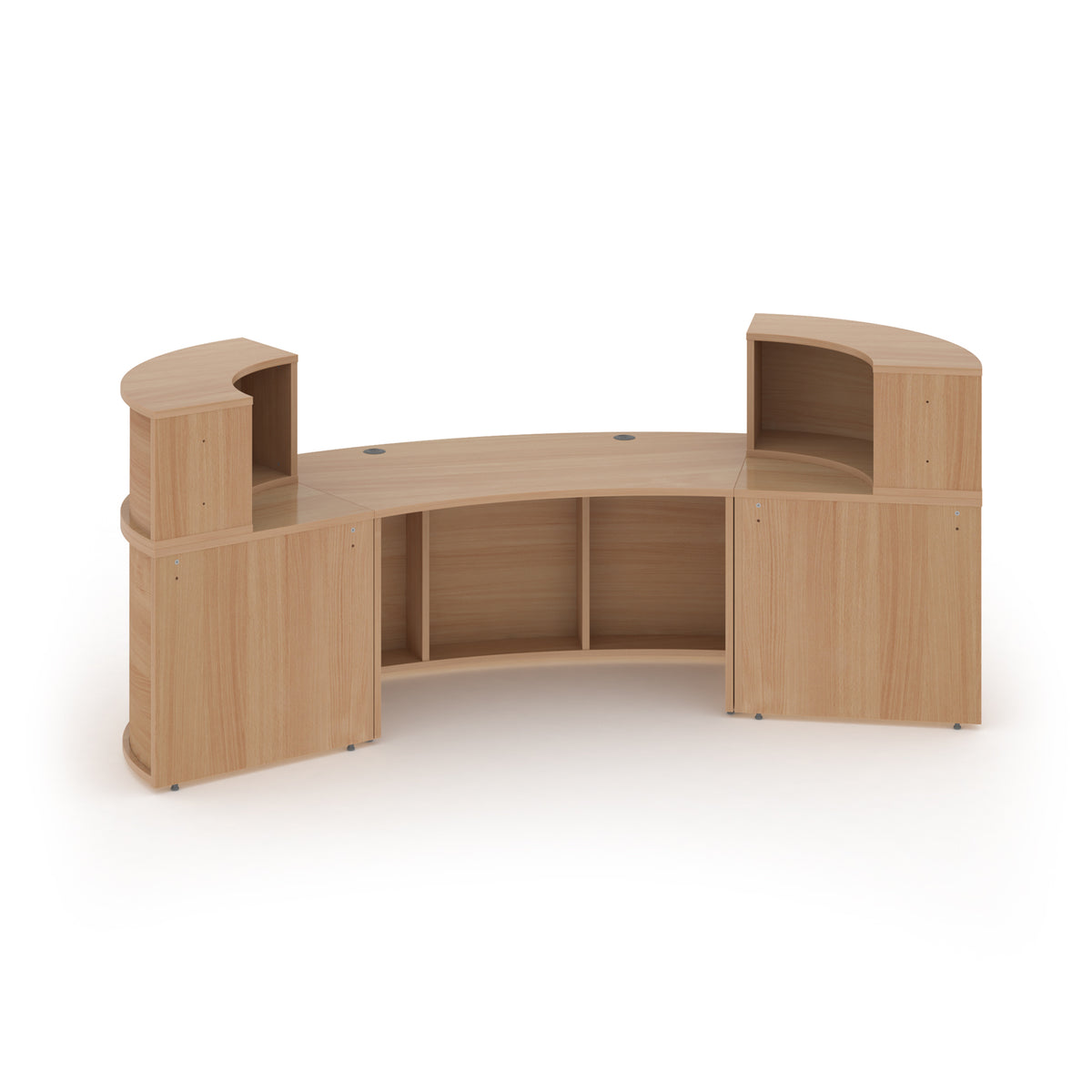 Denver large curved complete reception unit - Beech - view 2