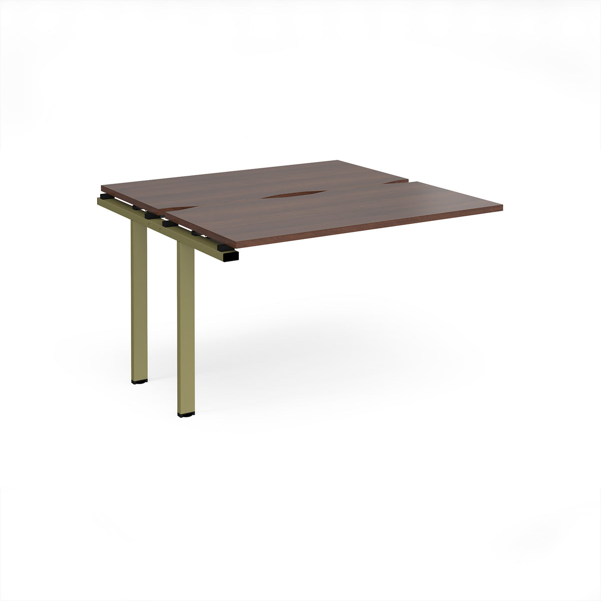 Adapt add on unit single 1200mm x 1200mm - green frame, Walnut top - view 1