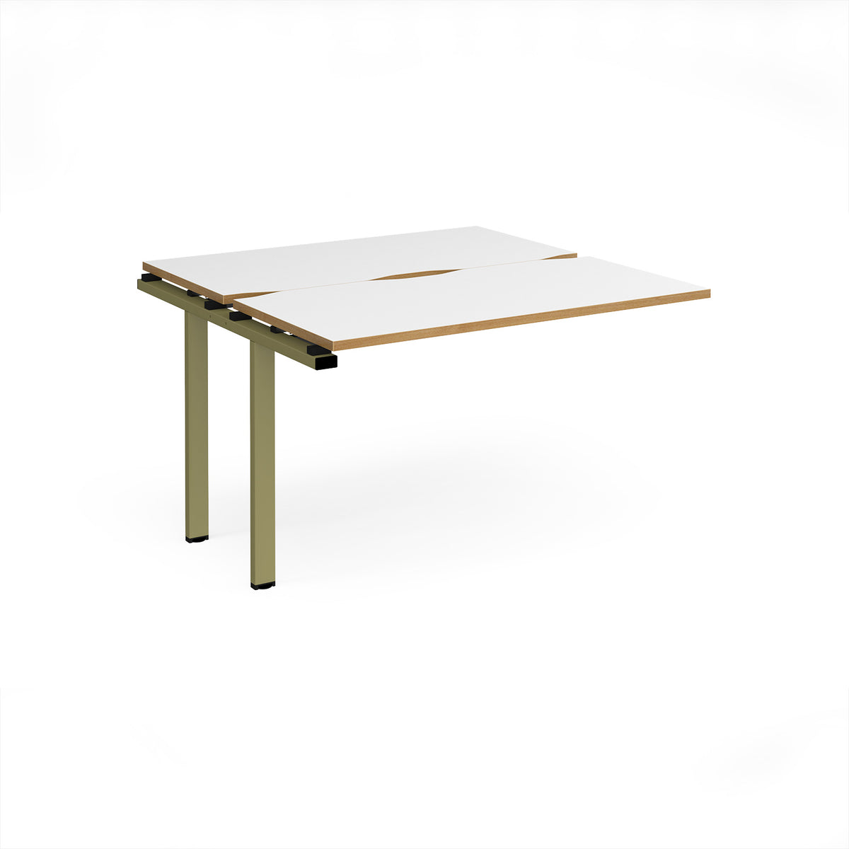 Adapt add on unit single 1200mm x 1200mm - green frame, White Top, oak edge - view 1