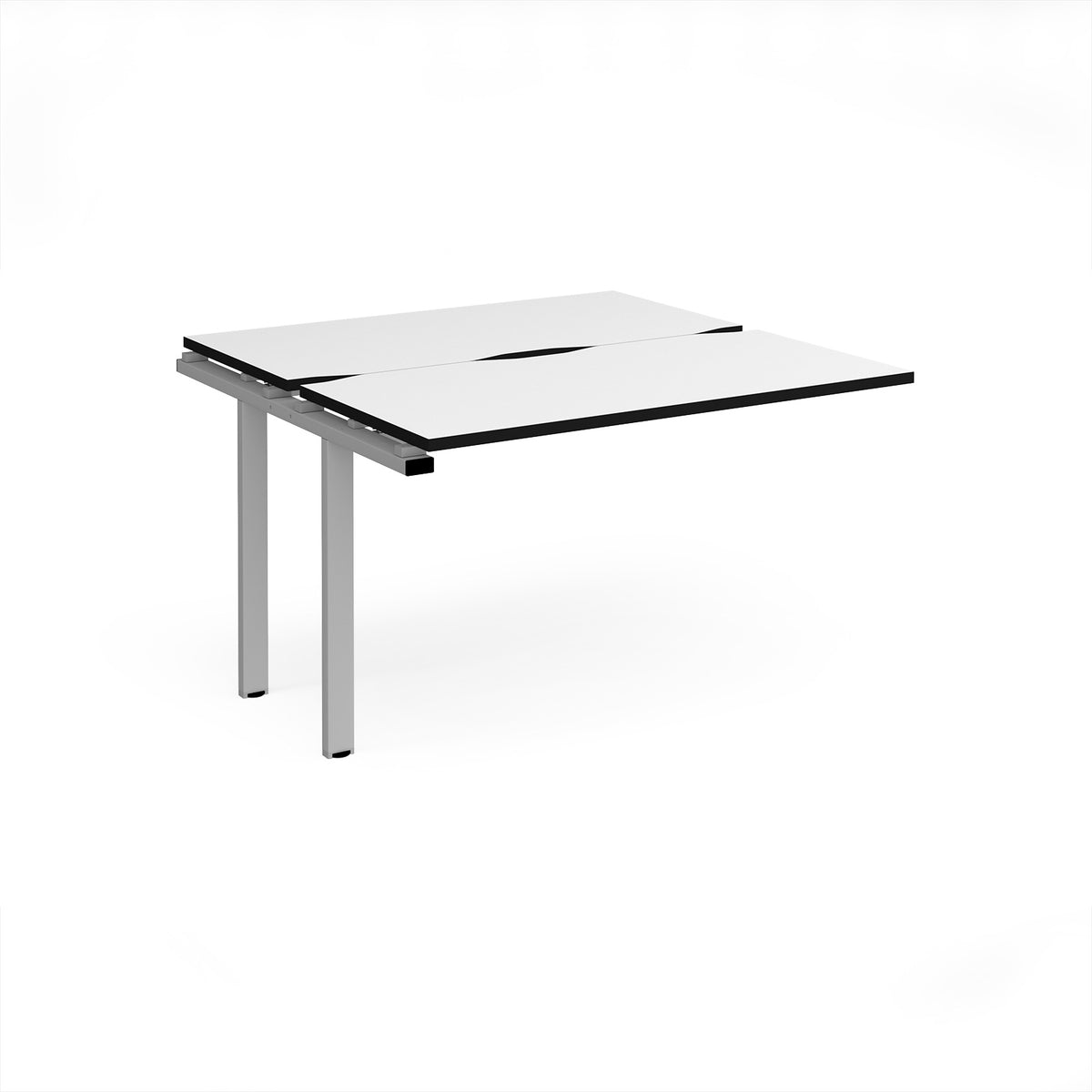 Adapt add on unit single 1200mm x 1200mm - silver frame, White Top, black edge - view 1