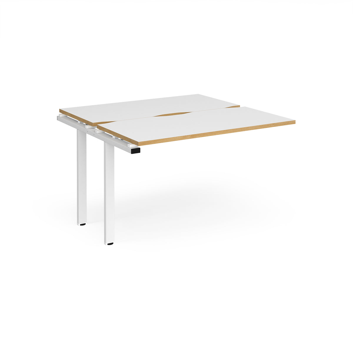 Adapt add on unit single 1200mm x 1200mm - white frame, White Top with oak edging - view 1