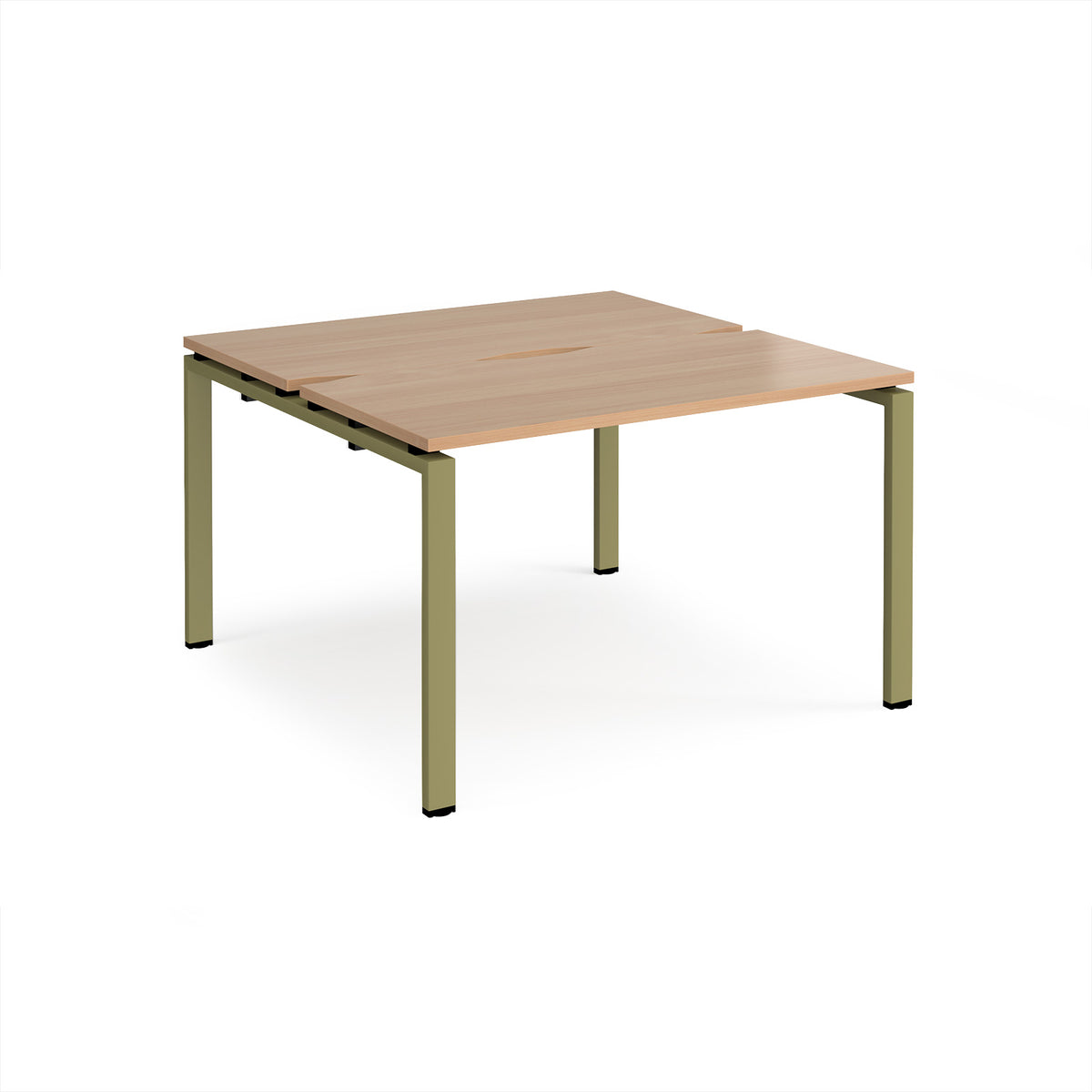 Adapt back to back desks 1200mm x 1200mm - green frame, Beech top - view 1