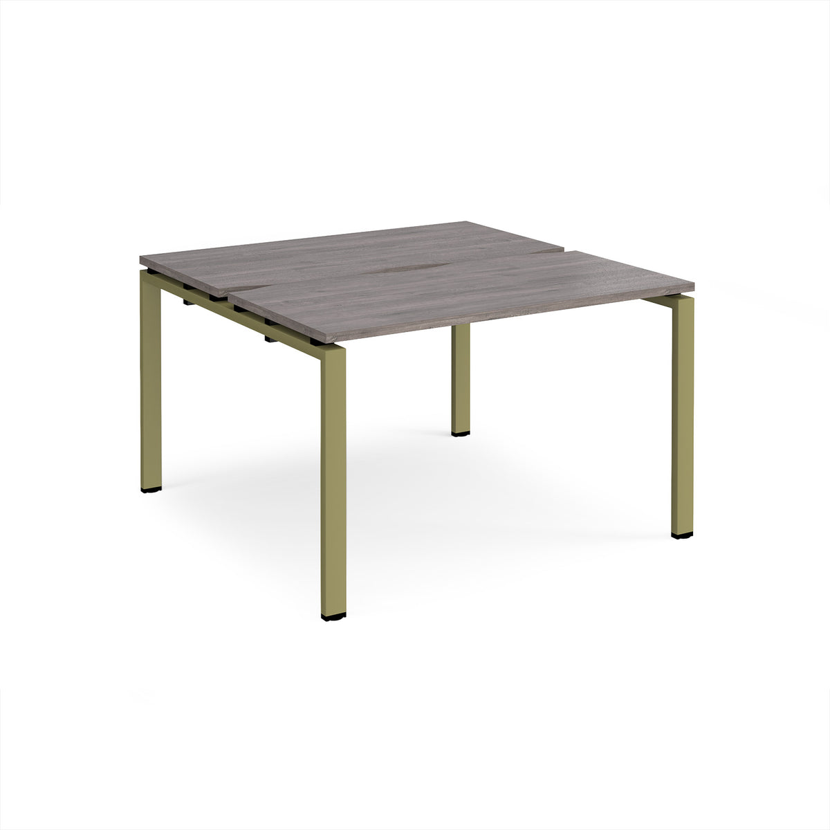 Adapt back to back desks 1200mm x 1200mm - green frame, Grey Oak Top - view 1