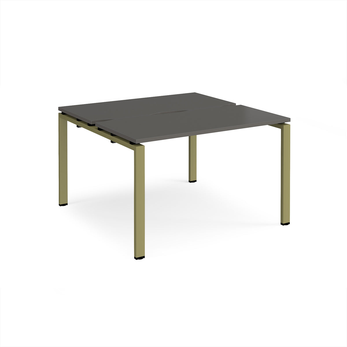Adapt back to back desks 1200mm x 1200mm - green frame, storm grey top - view 1