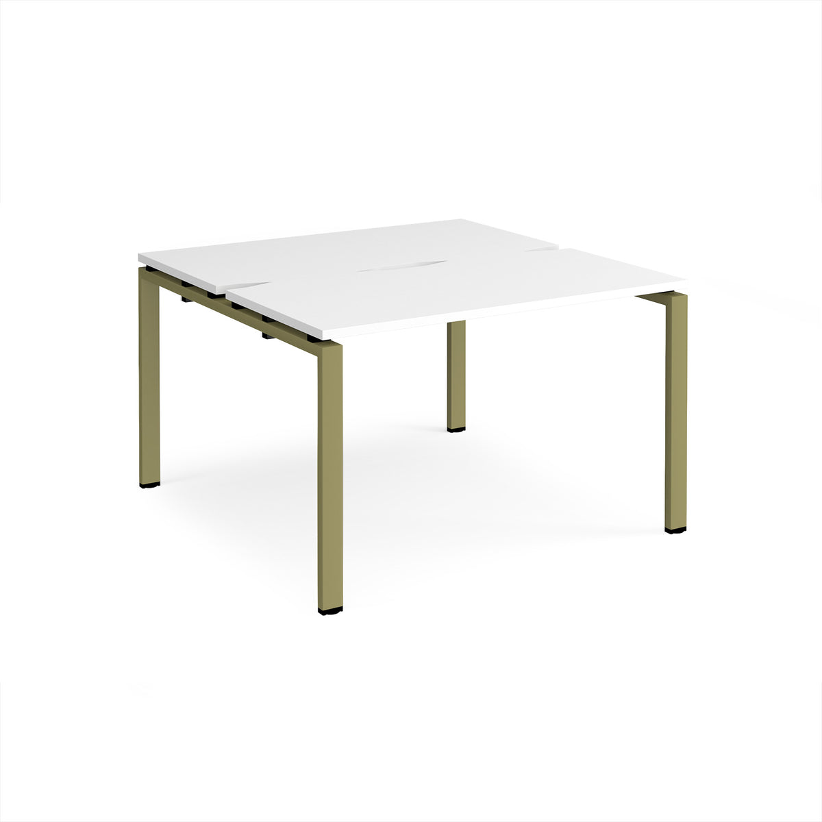 Adapt back to back desks 1200mm x 1200mm - green frame, White Top - view 1