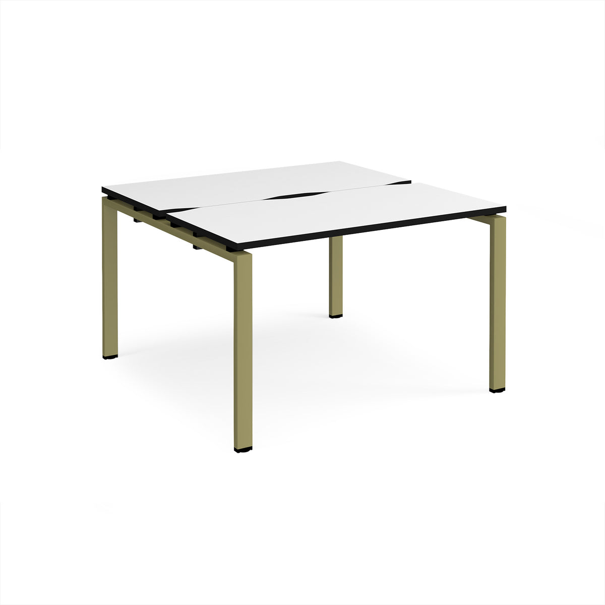 Adapt back to back desks 1200mm x 1200mm - green frame, White Top, black edge - view 1
