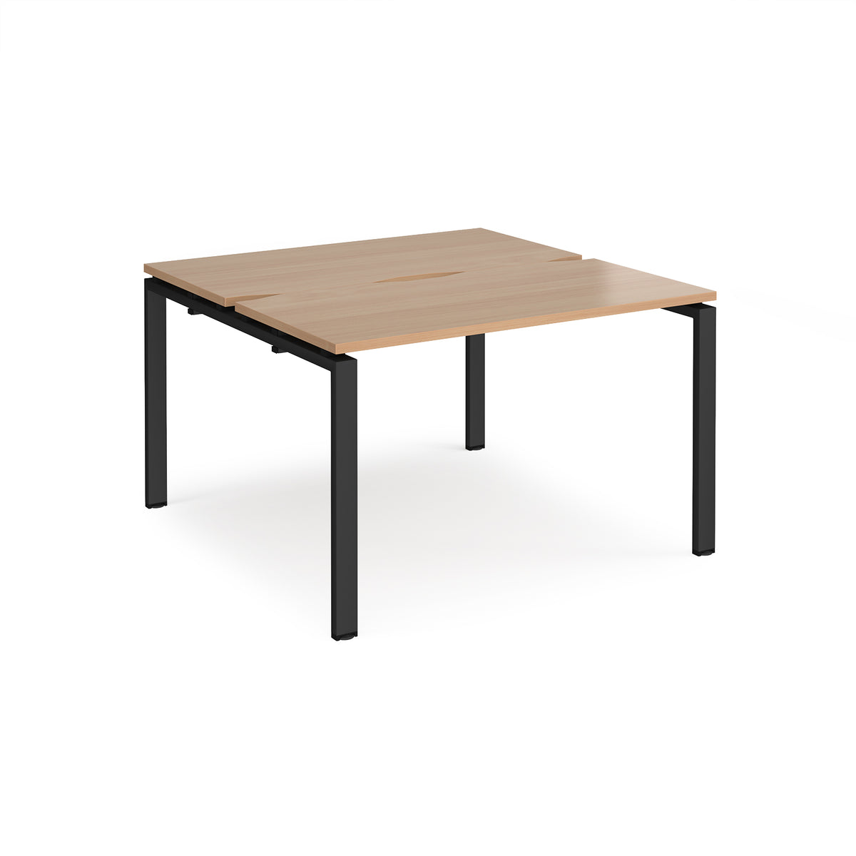 Adapt back to back desks 1200mm x 1200mm - black frame, Beech top - view 1