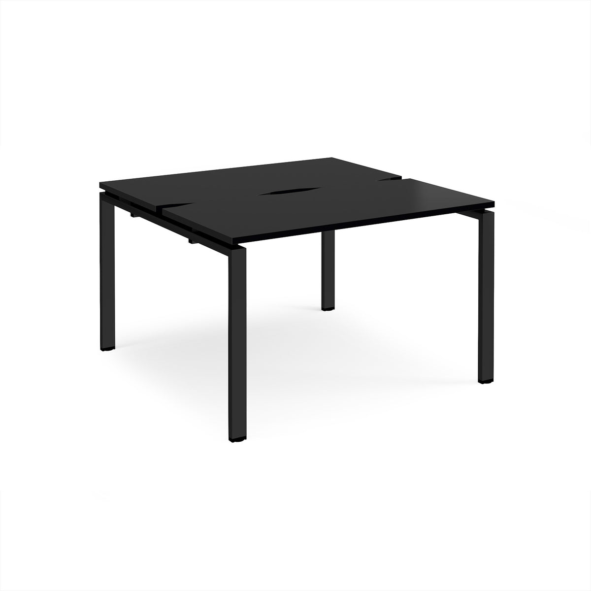 Adapt back to back desks 1200mm x 1200mm - black frame, black top - view 1