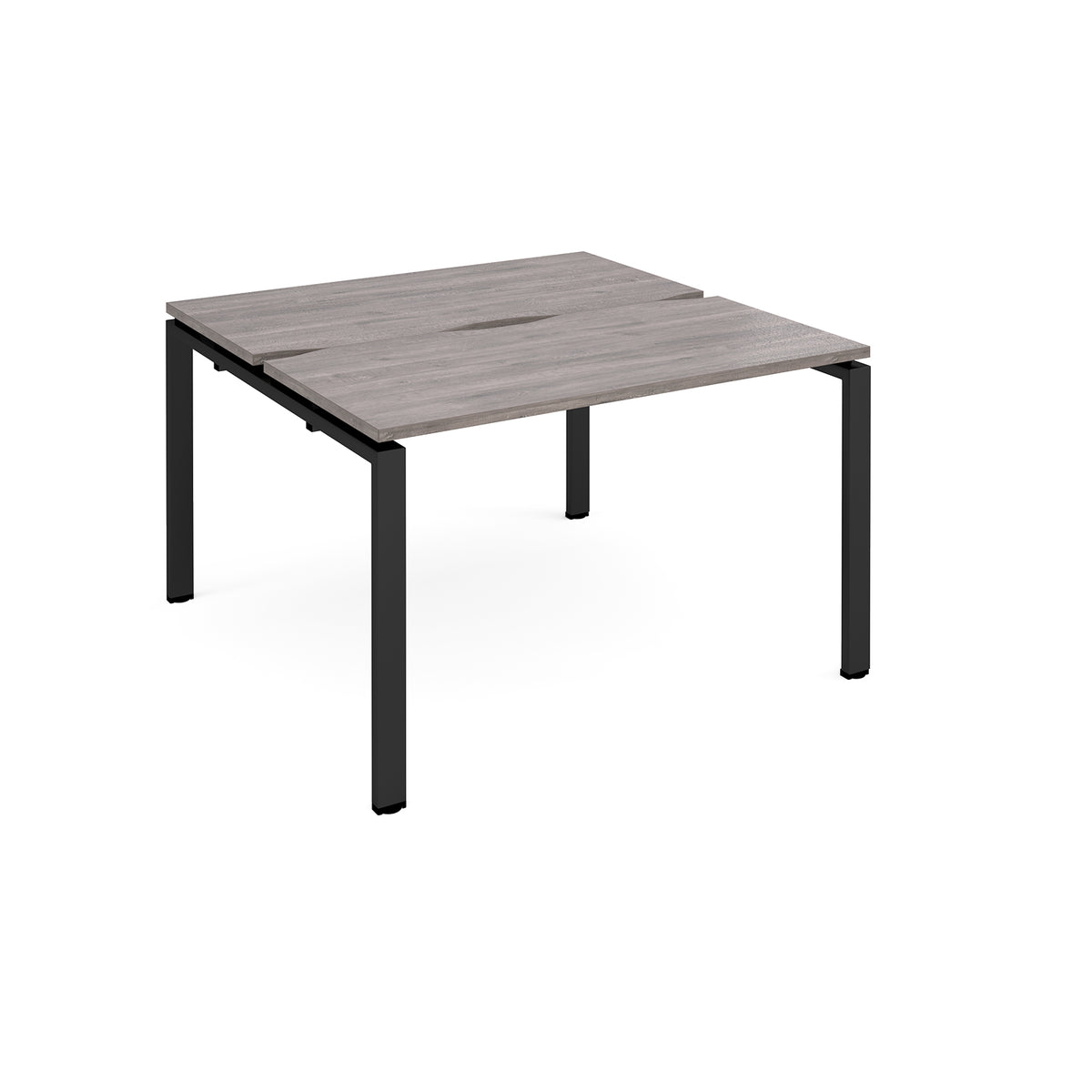Adapt back to back desks 1200mm x 1200mm - black frame, Grey Oak Top - view 1