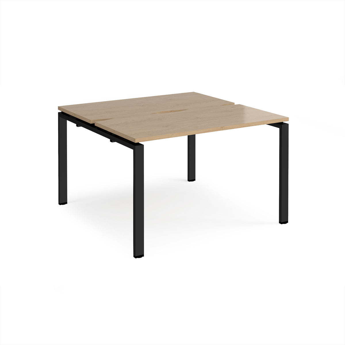Adapt back to back desks 1200mm x 1200mm - black frame, Kendal Oak Top - view 1