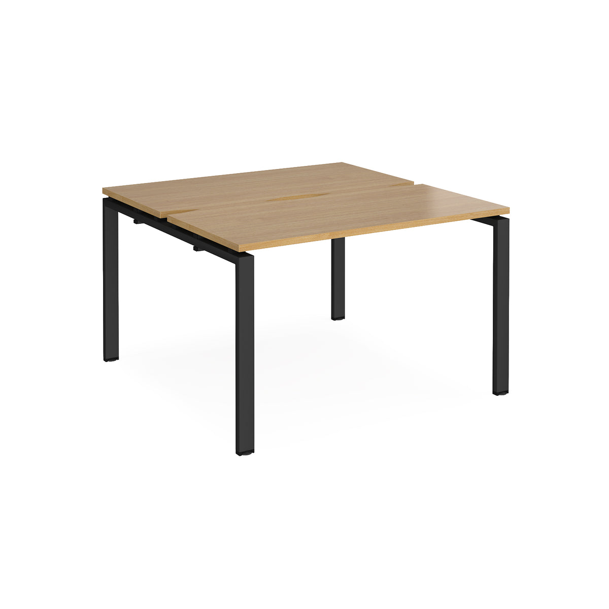 Adapt back to back desks 1200mm x 1200mm - black frame, Oak Top - view 1