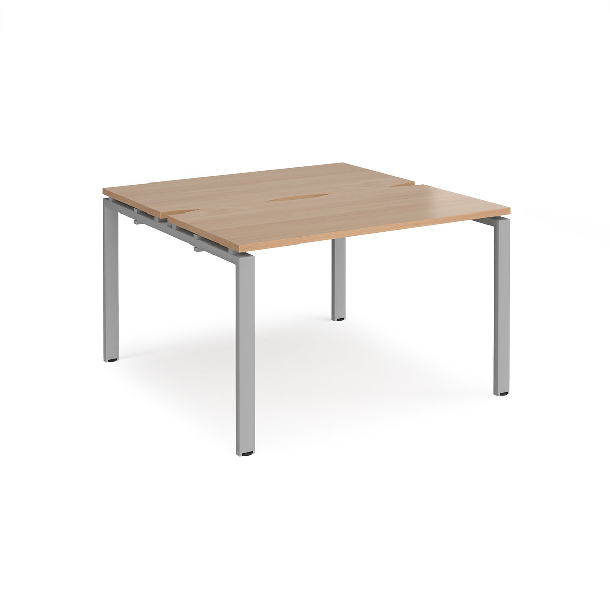 Adapt back to back desks 1200mm x 1200mm - silver frame, Beech top - view 1