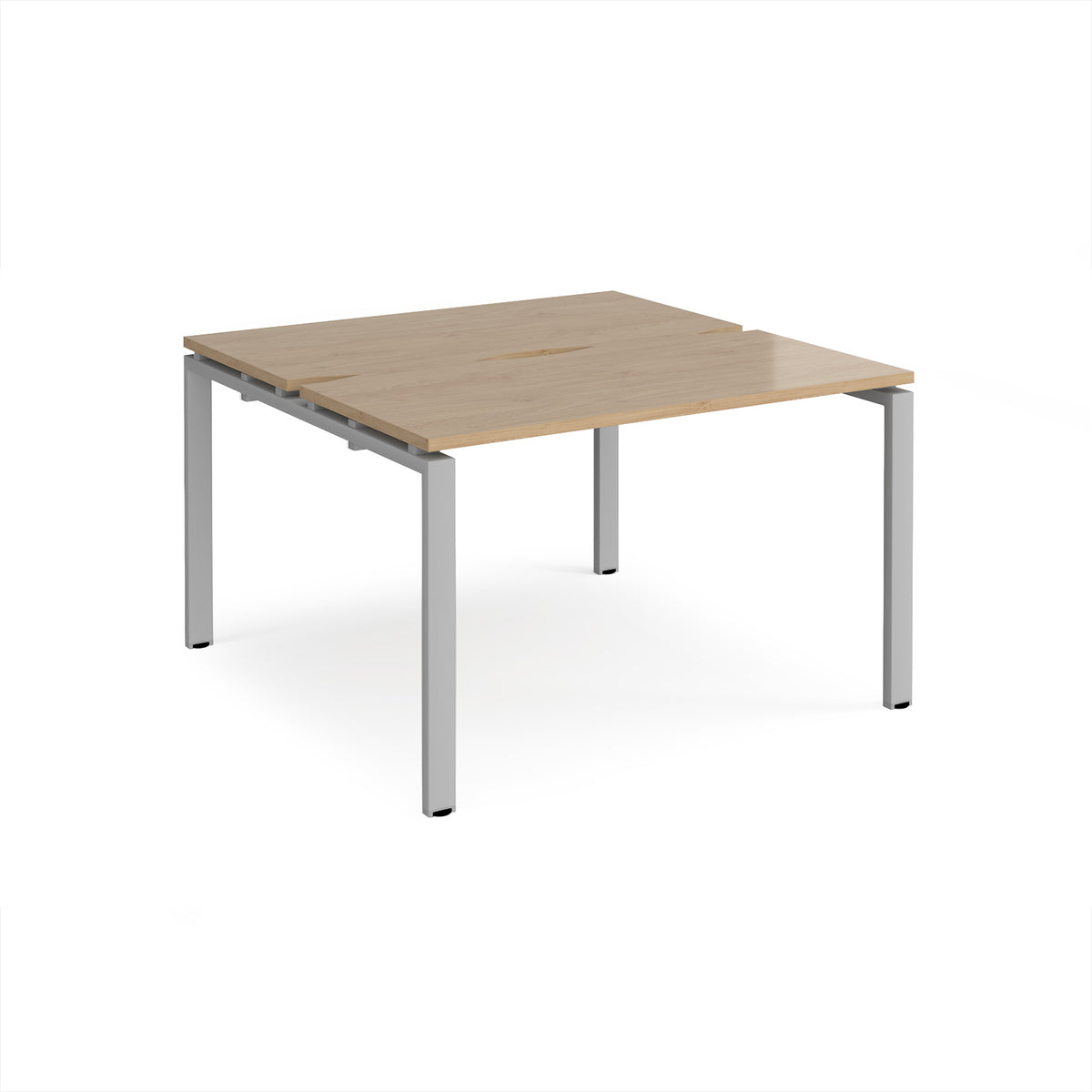 Adapt back to back desks 1200mm x 1200mm - silver frame, Kendal Oak Top - view 1
