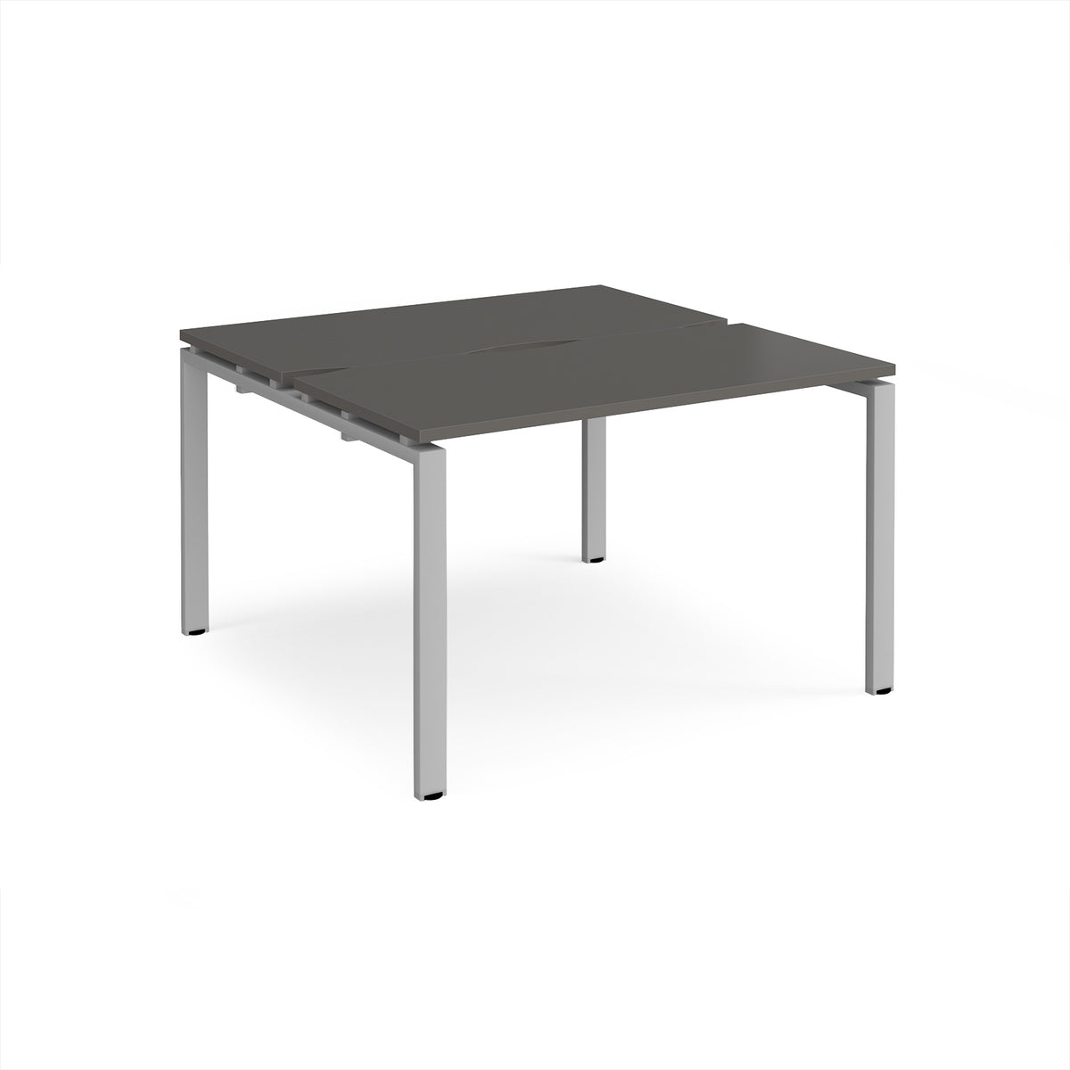 Adapt back to back desks 1200mm x 1200mm - silver frame, storm grey top - view 1