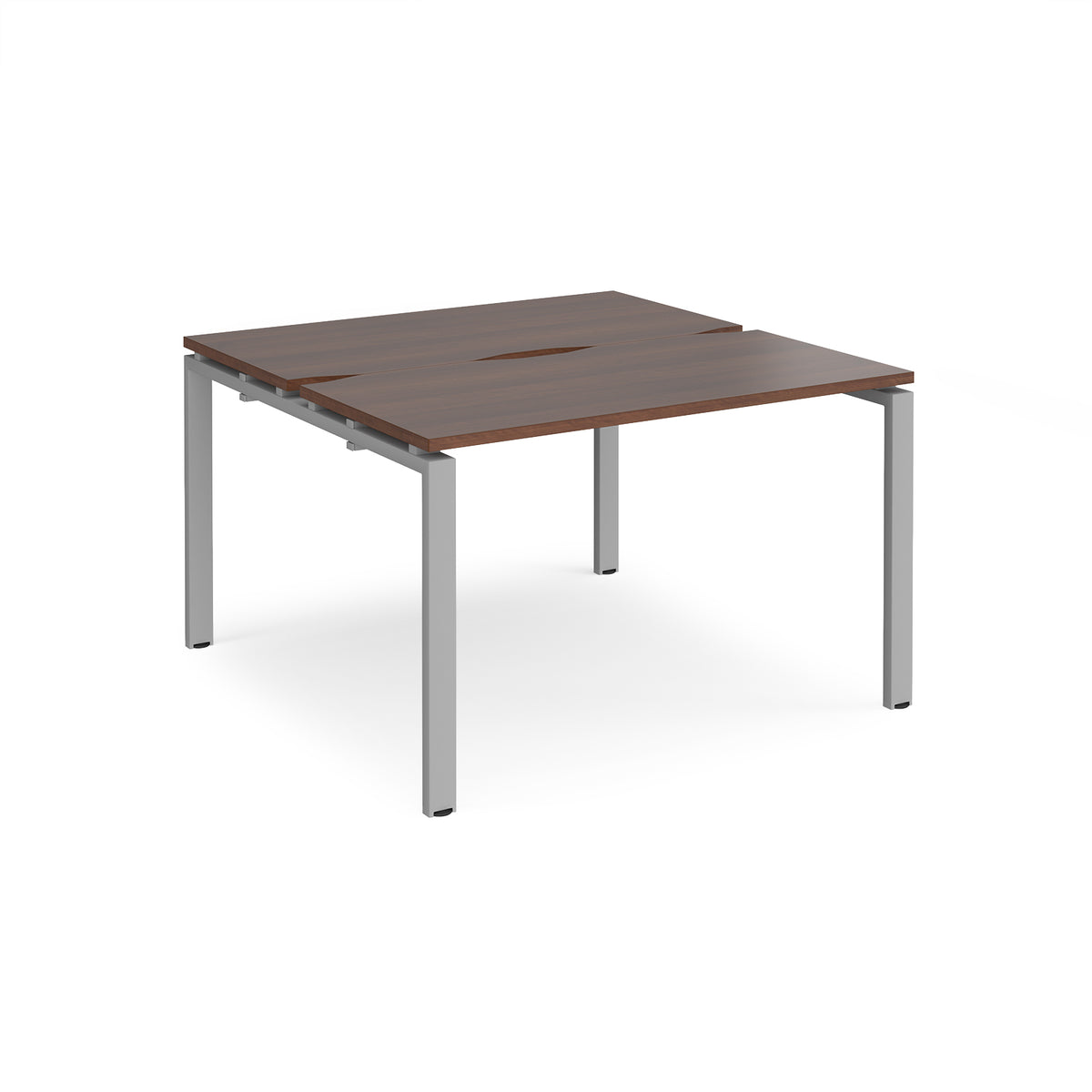 Adapt back to back desks 1200mm x 1200mm - silver frame, Walnut top - view 1