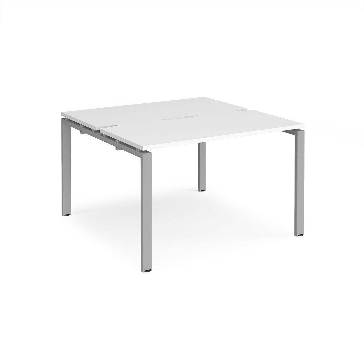 Adapt back to back desks 1200mm x 1200mm - silver frame, White Top - view 1