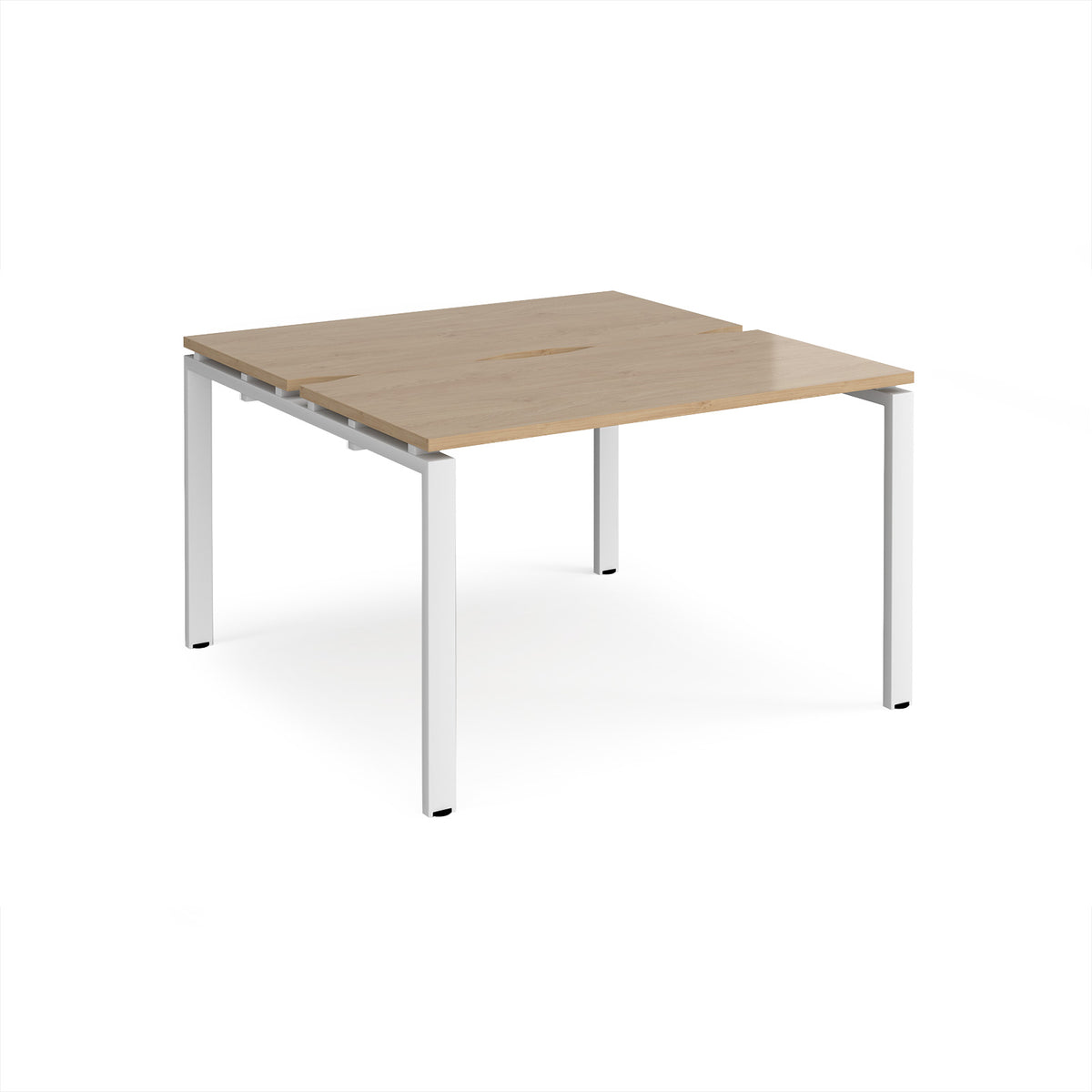 Adapt back to back desks 1200mm x 1200mm - white frame, Kendal Oak Top - view 1